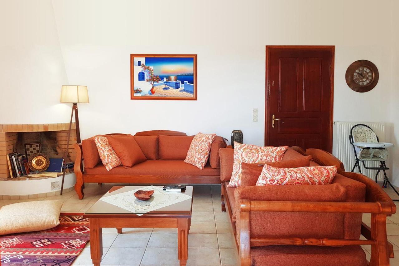 Villa Sunset With Stunning Sea View, Kids Area And Hammocks On Roof Terrace Agia Triada Eksteriør billede