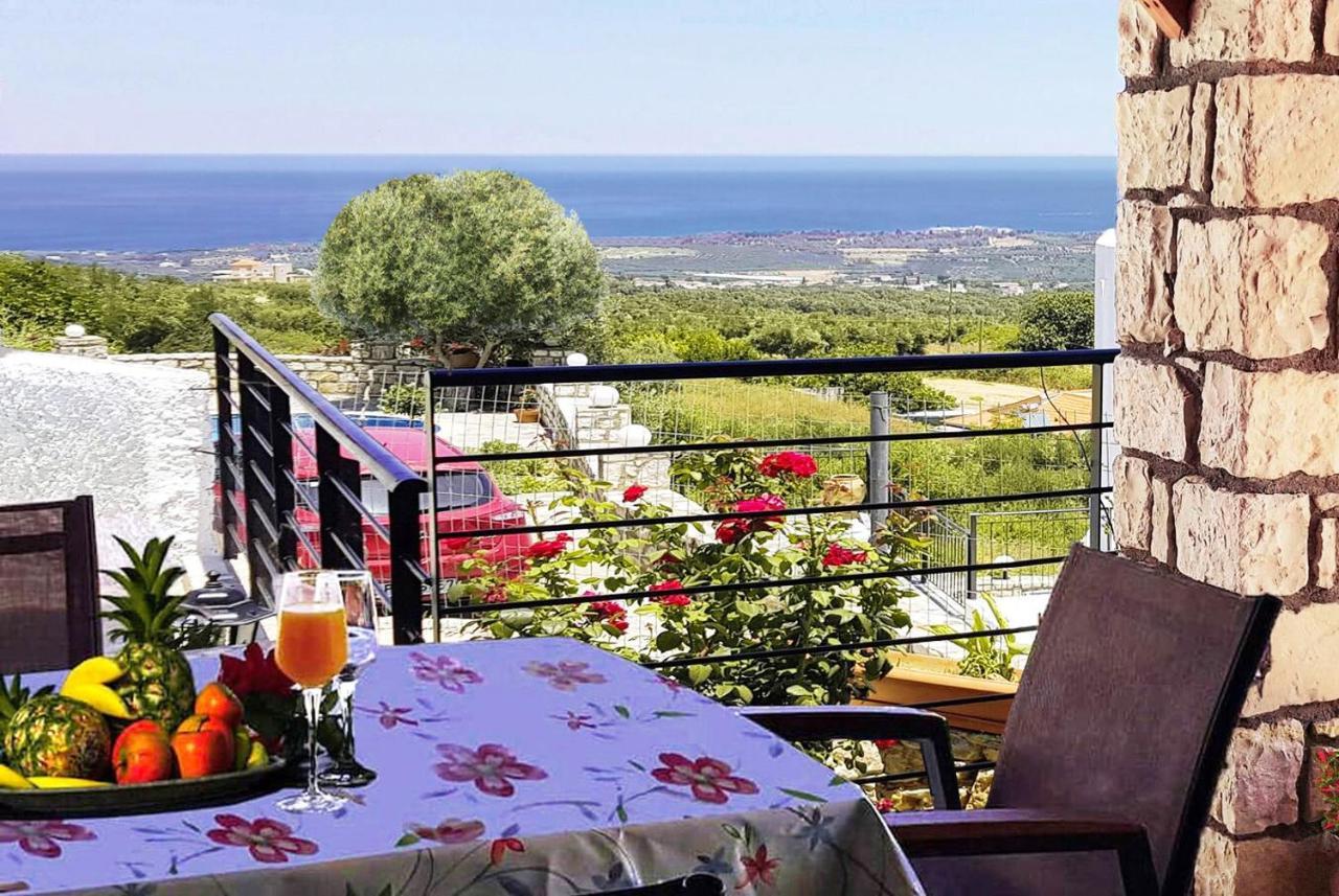 Villa Sunset With Stunning Sea View, Kids Area And Hammocks On Roof Terrace Agia Triada Eksteriør billede