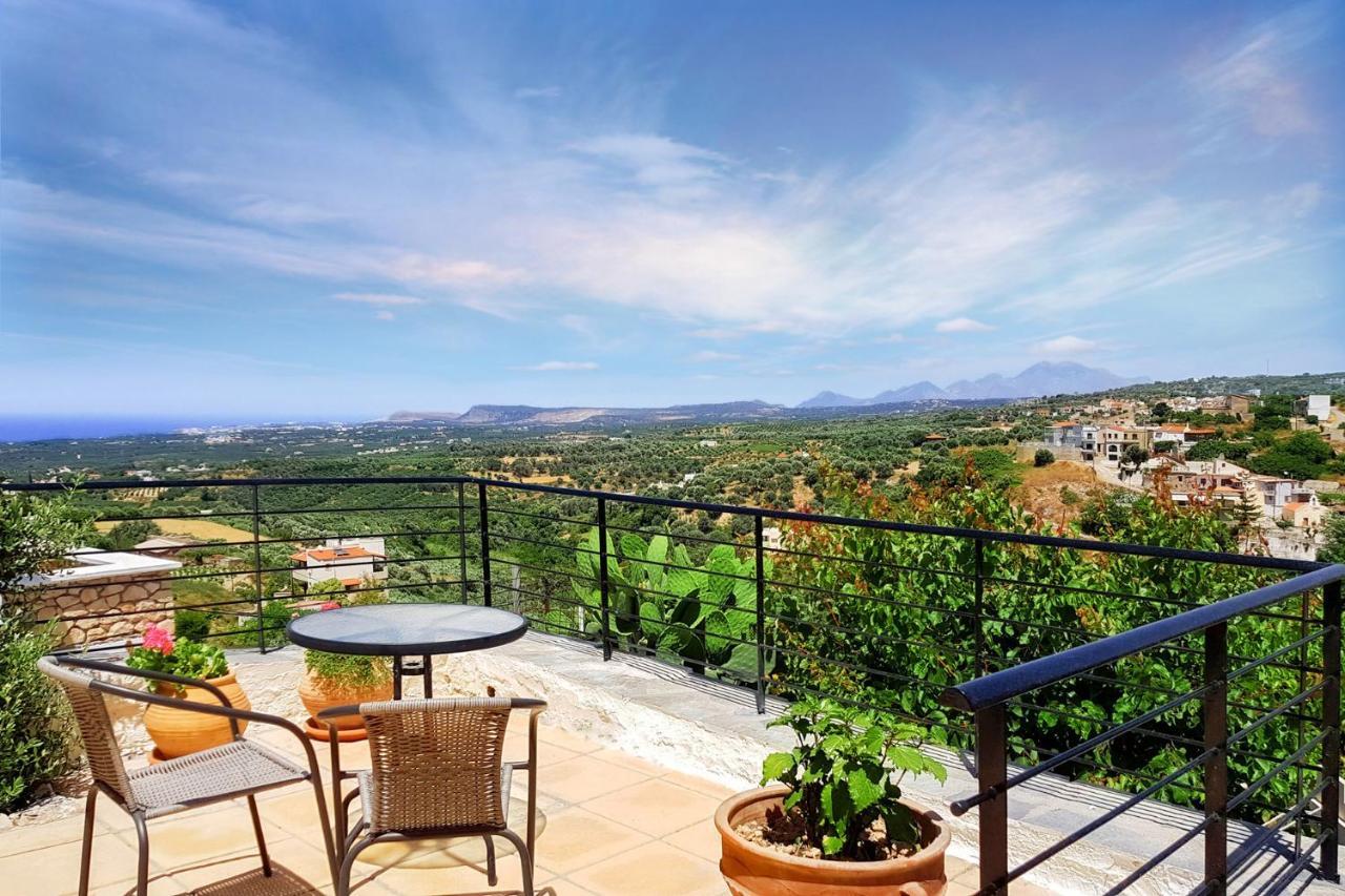 Villa Sunset With Stunning Sea View, Kids Area And Hammocks On Roof Terrace Agia Triada Eksteriør billede
