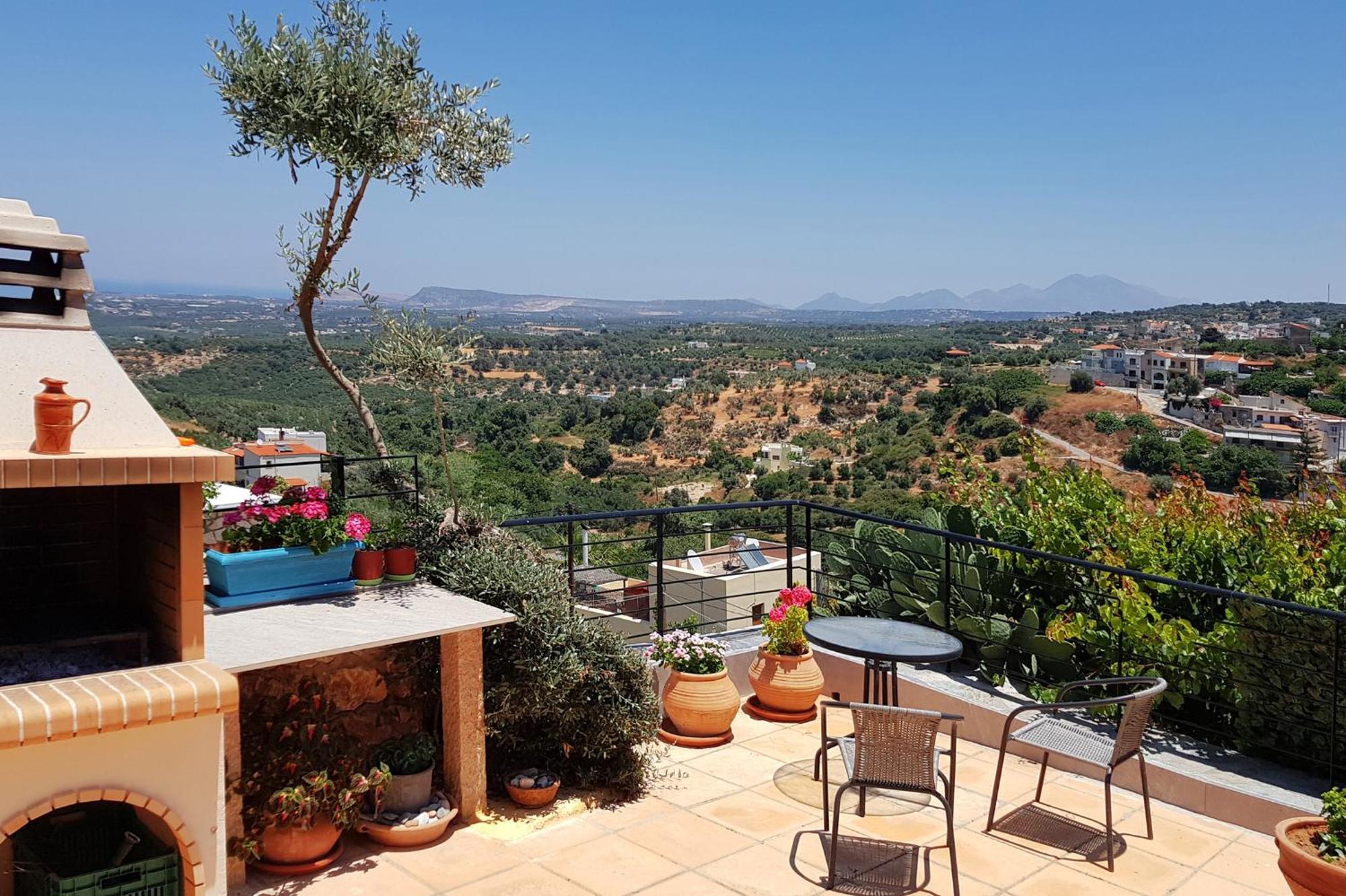 Villa Sunset With Stunning Sea View, Kids Area And Hammocks On Roof Terrace Agia Triada Eksteriør billede