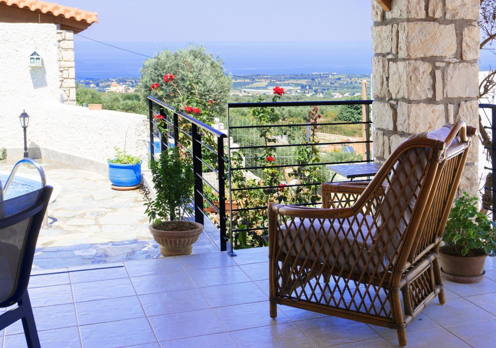 Villa Sunset With Stunning Sea View, Kids Area And Hammocks On Roof Terrace Agia Triada Eksteriør billede